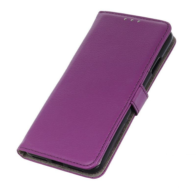 Flip Case Leren Moto E20 / E30 / E40 Lychee-textuur