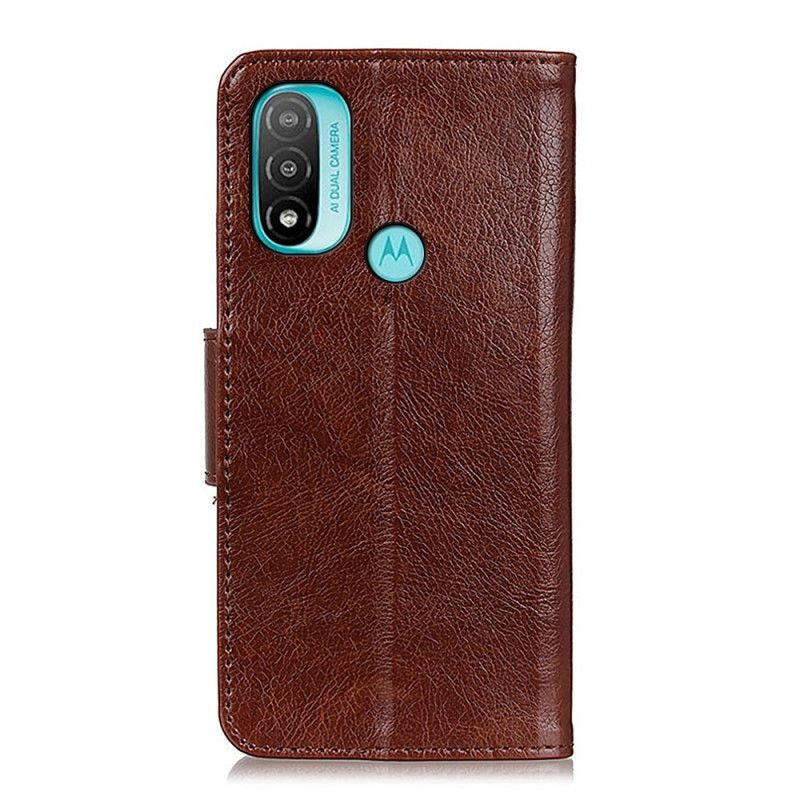 Folio-hoesje Moto E20 / E30 / E40 Gespleten Nappaleer