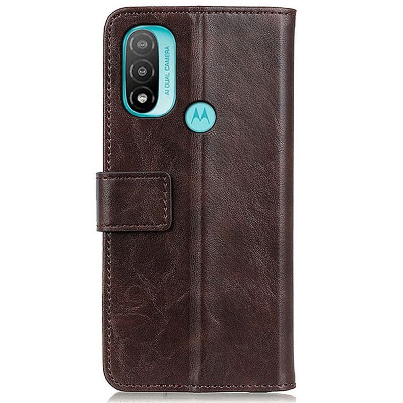 Folio-hoesje Moto E20 / E30 / E40 Khazneh Elegantie Leerstijl