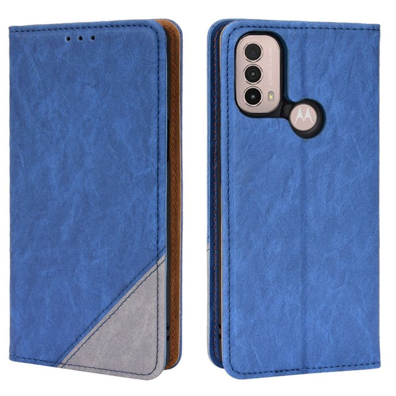 Folio-hoesje Moto E20 / E30 / E40 Kunstleer Bicolor Schuine