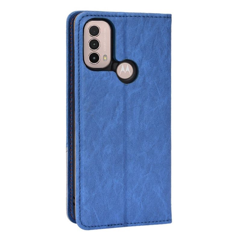 Folio-hoesje Moto E20 / E30 / E40 Kunstleer Bicolor Schuine