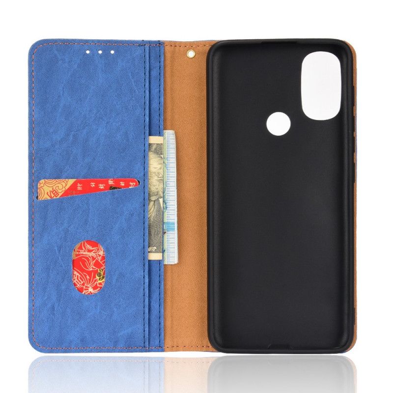 Folio-hoesje Moto E20 / E30 / E40 Kunstleer Bicolor Schuine