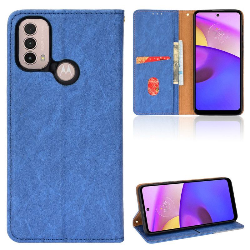 Folio-hoesje Moto E20 / E30 / E40 Kunstleer Bicolor Schuine