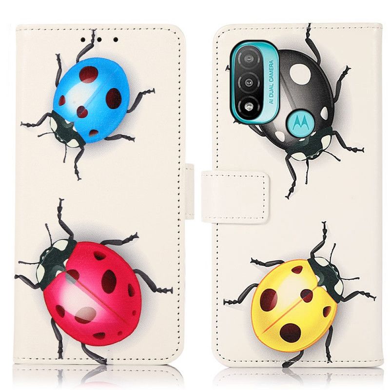 Folio-hoesje Moto E20 / E30 / E40 Lieveheersbeestjes