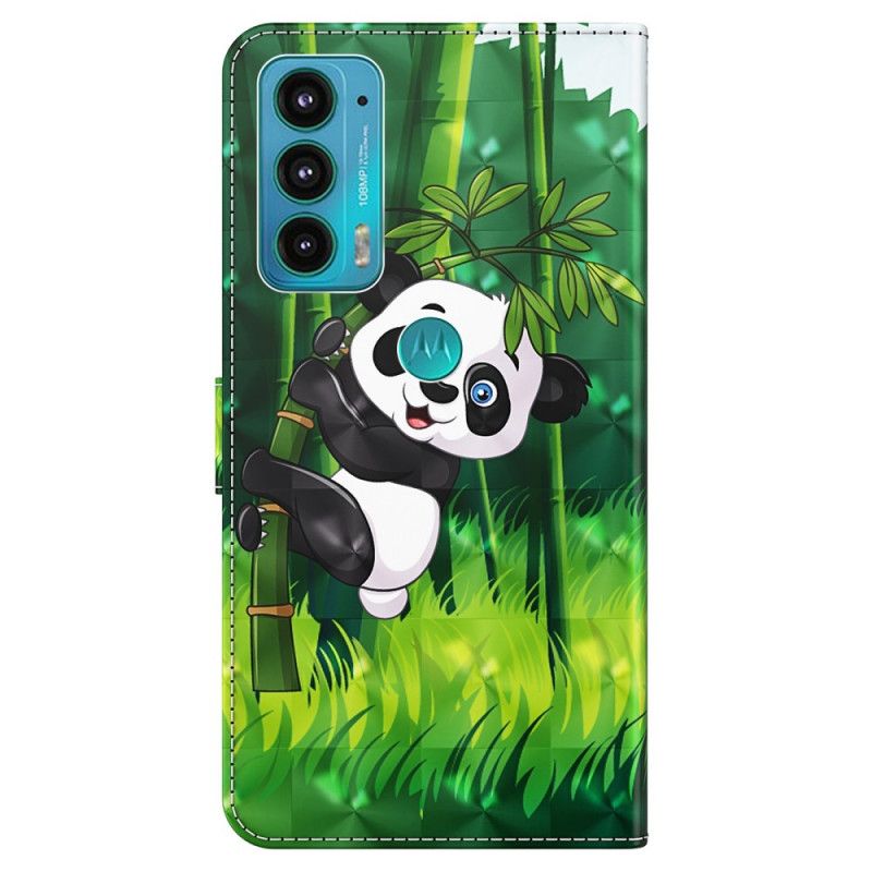 Folio-hoesje Moto E20 / E30 / E40 Telefoonhoesje Panda En Bamboe