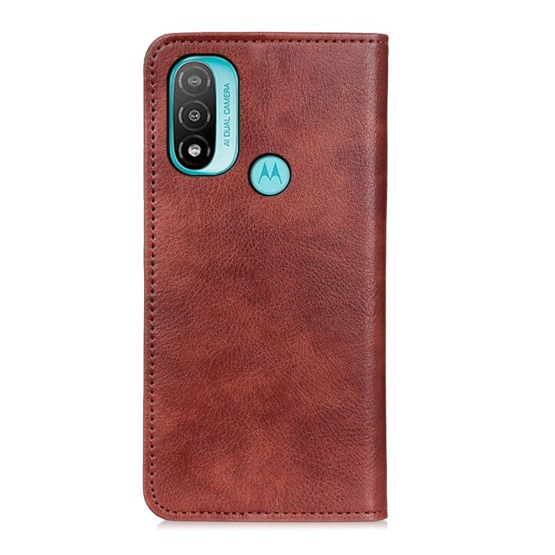 Folio-hoesje Voor Moto E20 / E30 / E40 Gestructureerd Splitleer