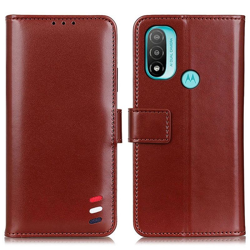 Leren Hoesje Moto E20 / E30 / E40 Driekleurig Leereffect Bescherming Hoesje