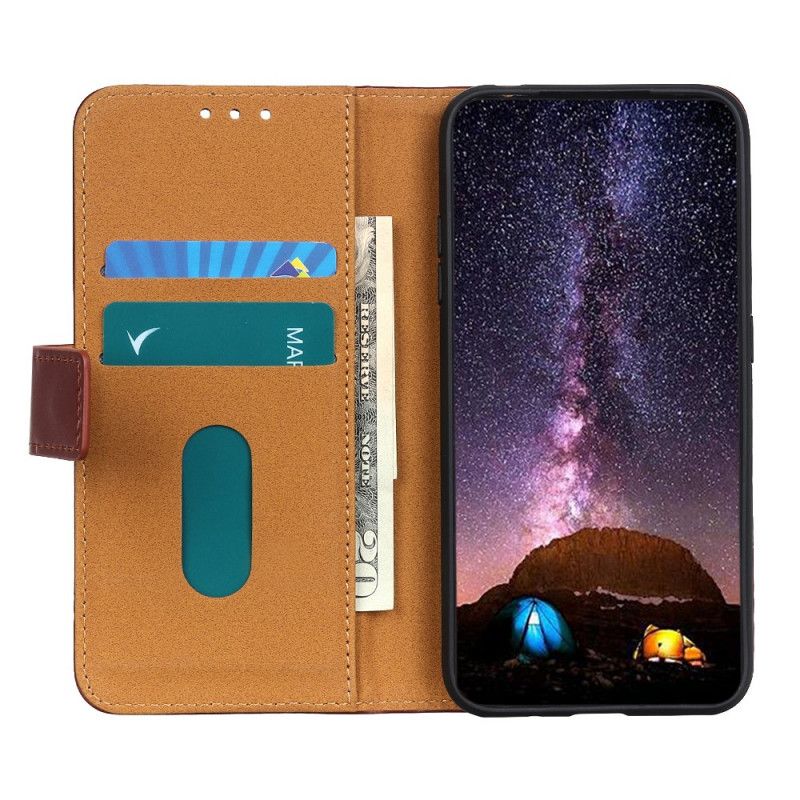 Leren Hoesje Moto E20 / E30 / E40 Driekleurig Leereffect Bescherming Hoesje