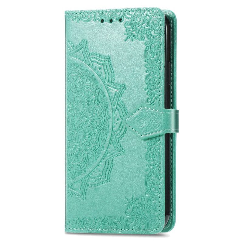 Leren Hoesje Voor Moto E20 / E30 / E40 Mandala Middeleeuwen