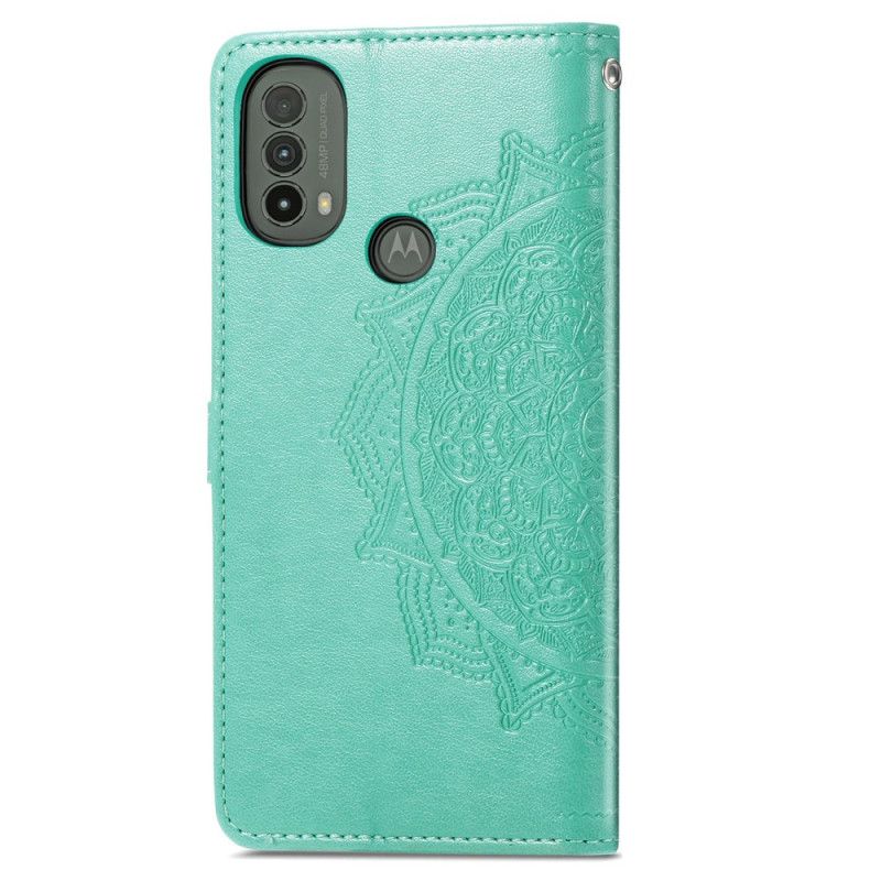 Leren Hoesje Voor Moto E20 / E30 / E40 Mandala Middeleeuwen