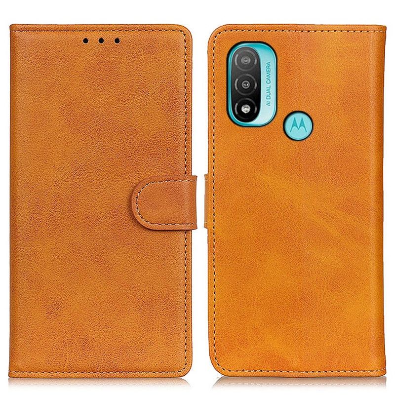 Leren Hoesje Voor Moto E20 / E30 / E40 Retro Mat Leereffect