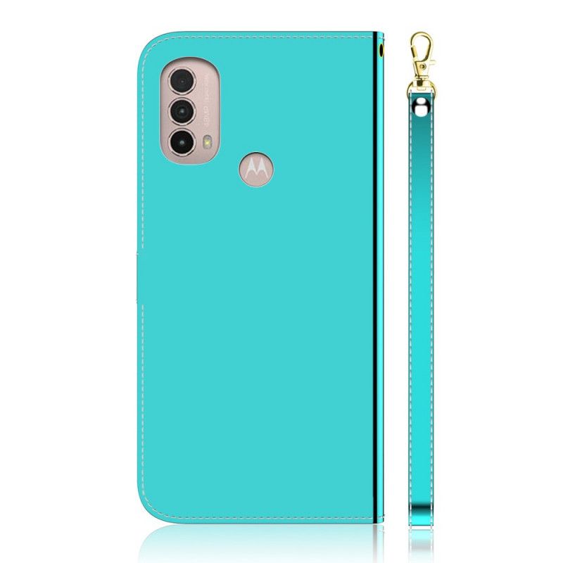 Leren Hoesje Voor Moto E20 / E30 / E40 Spiegelkap Van Kunstleer