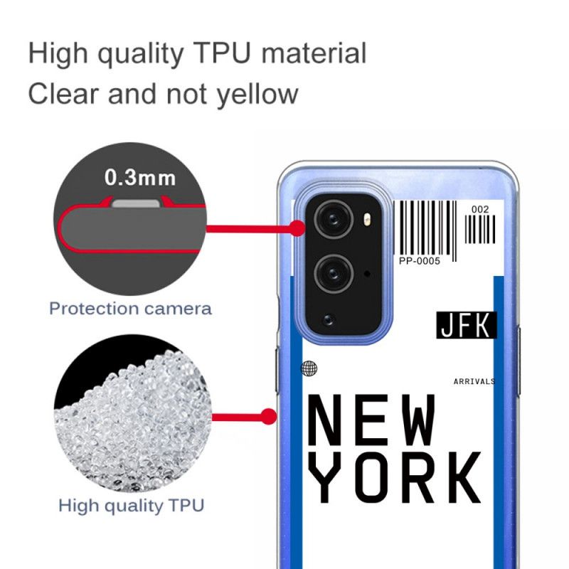 Case Hoesje OnePlus 9 Pro Donkerblauw Zwart Telefoonhoesje Instapkaart Naar New York