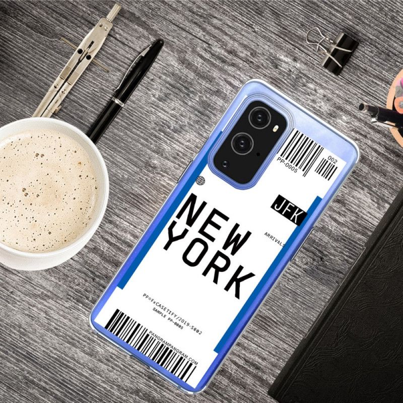 Case Hoesje OnePlus 9 Pro Donkerblauw Zwart Telefoonhoesje Instapkaart Naar New York