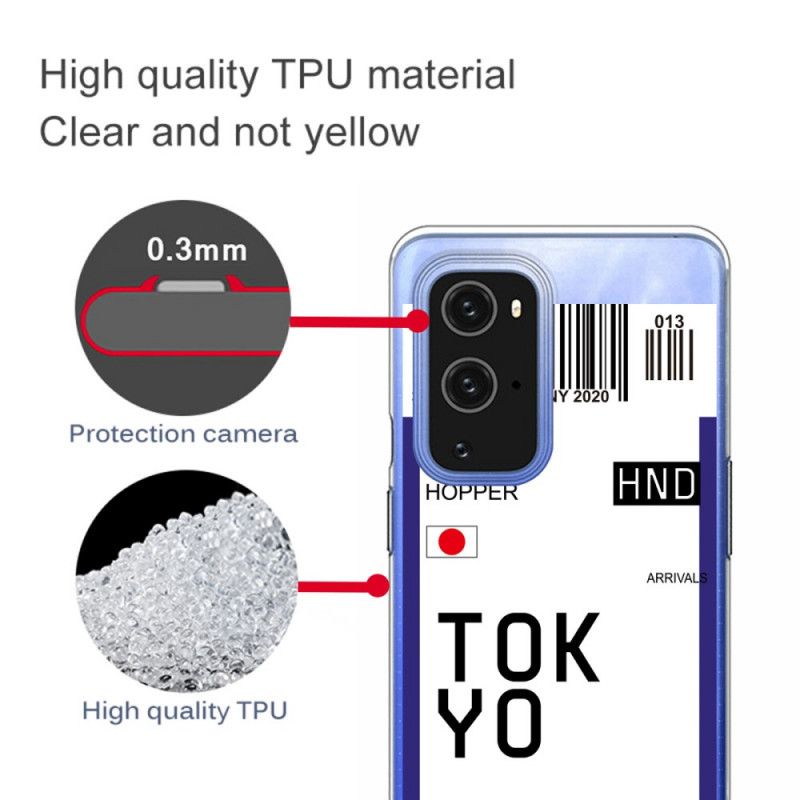 Case Hoesje OnePlus 9 Pro Donkerblauw Zwart Telefoonhoesje Instapkaart Tokyo