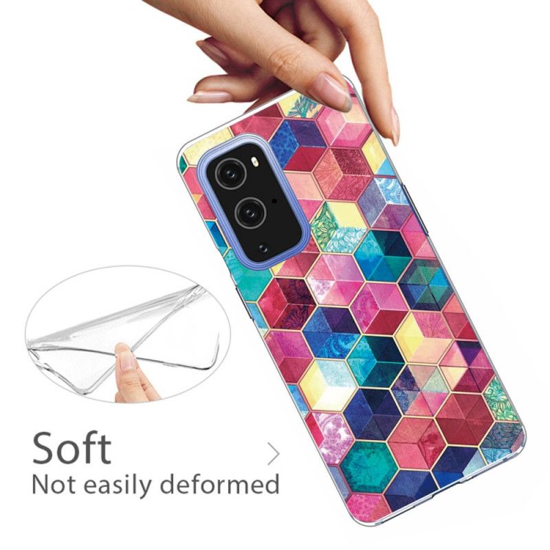 Case Hoesje OnePlus 9 Pro Donkerrood Roze Telefoonhoesje Schilderij