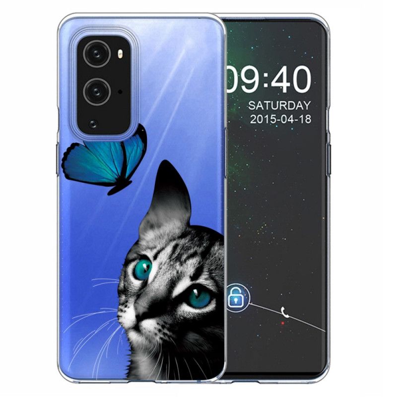 Cover Hoesje OnePlus 9 Pro Telefoonhoesje Kat En Vlinder