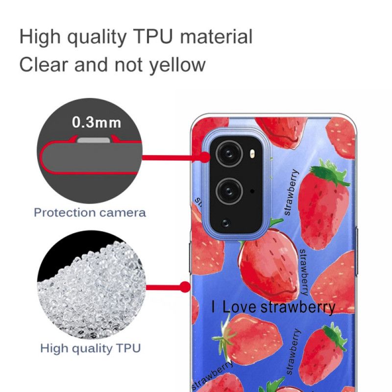 Hoesje OnePlus 9 Pro Telefoonhoesje Aardbei / Ik Hou Van Aardbei