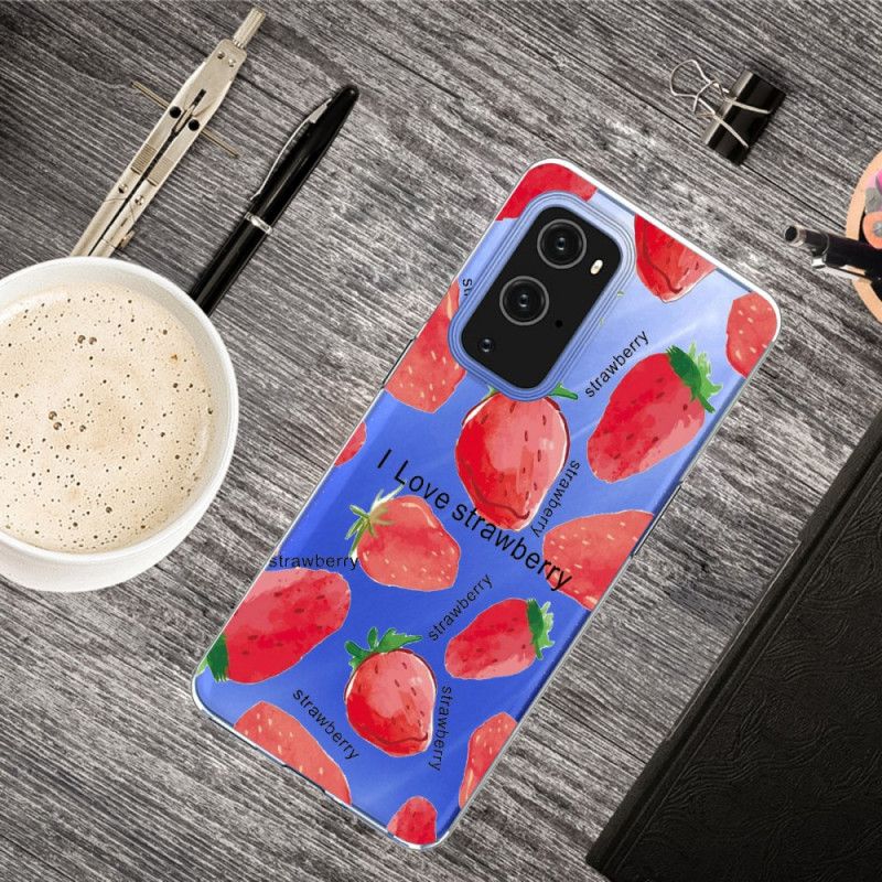 Hoesje OnePlus 9 Pro Telefoonhoesje Aardbei / Ik Hou Van Aardbei