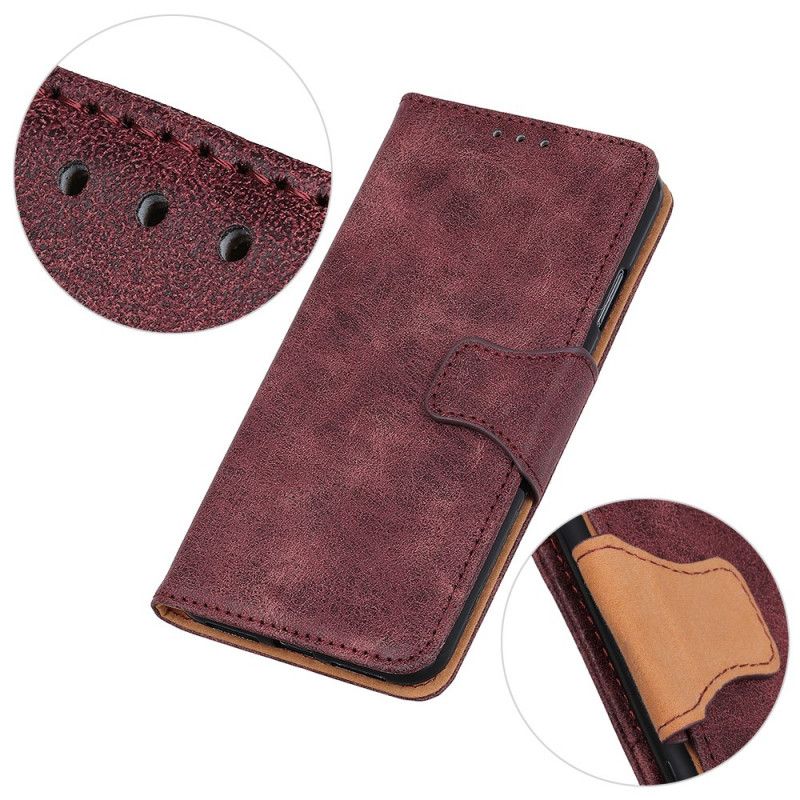 Leren Hoesje OnePlus 9 Pro Bruin Grijs Vintage Splitleer