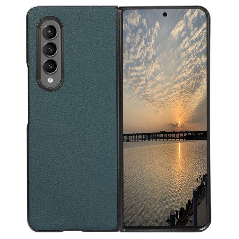 Telefoonhoesje voor Samsung Galaxy Z Fold 4 Imitatieleer Litchi Retro-effect