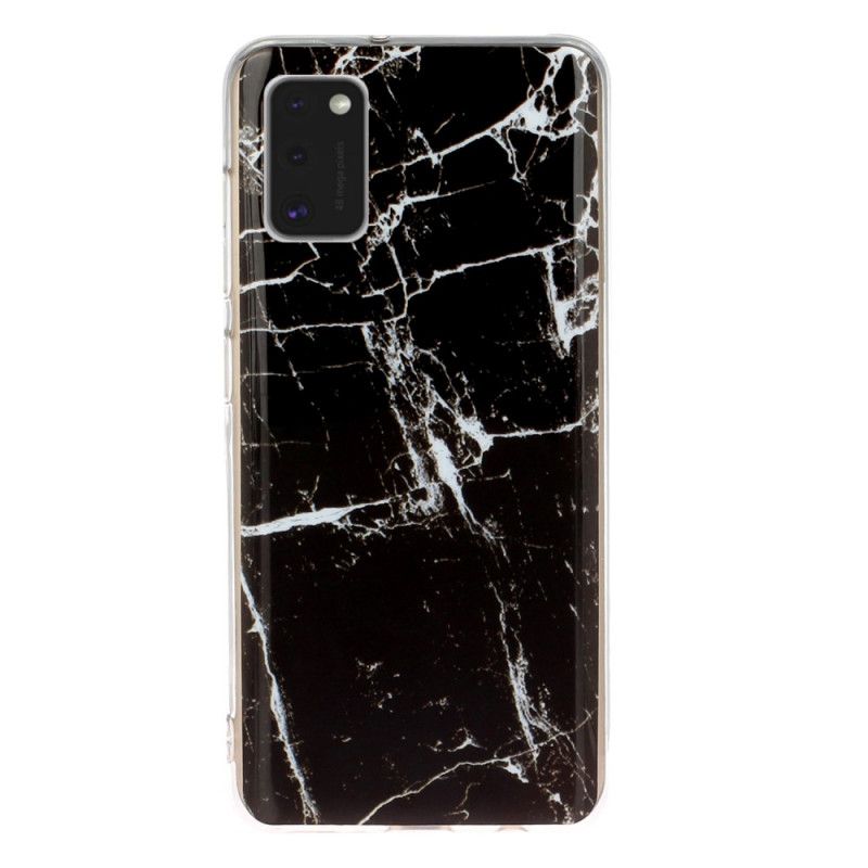 Case Hoesje Samsung Galaxy A41 Wit Zwart Telefoonhoesje Marmeren Declinatie