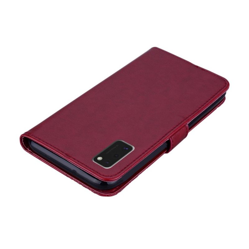 Cover Folio-hoesje Samsung Galaxy A41 Rood Grijs Telefoonhoesje Uil Mandala En String