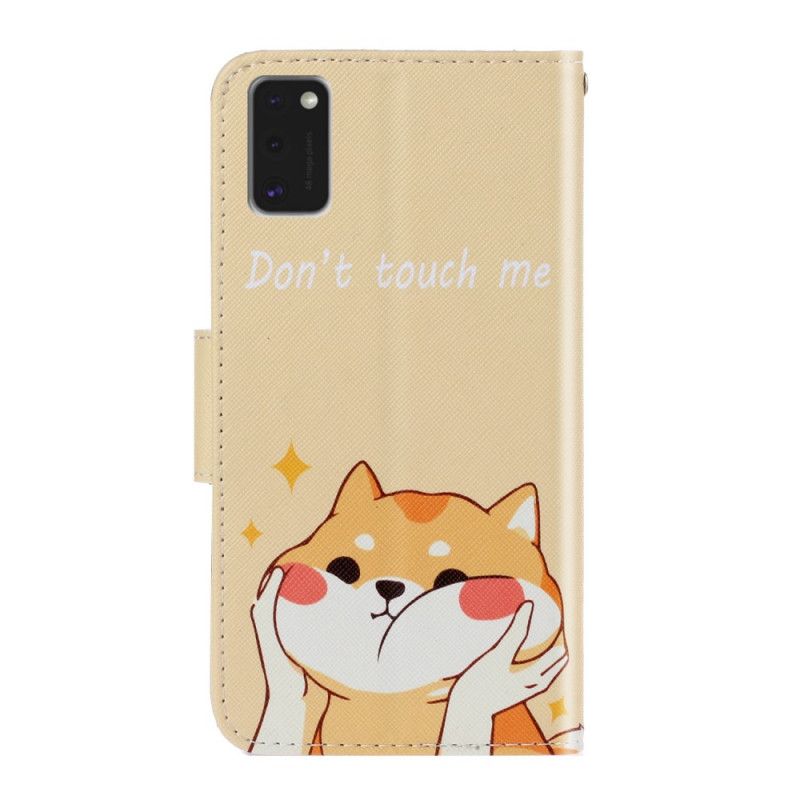 Cover Folio-hoesje Samsung Galaxy A41 Telefoonhoesje Kat Raak Me Niet Aan Met String