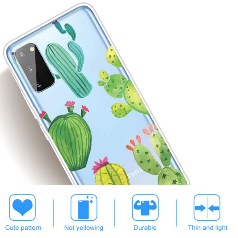 Cover Hoesje Samsung Galaxy A41 Telefoonhoesje Aquarel Cactus