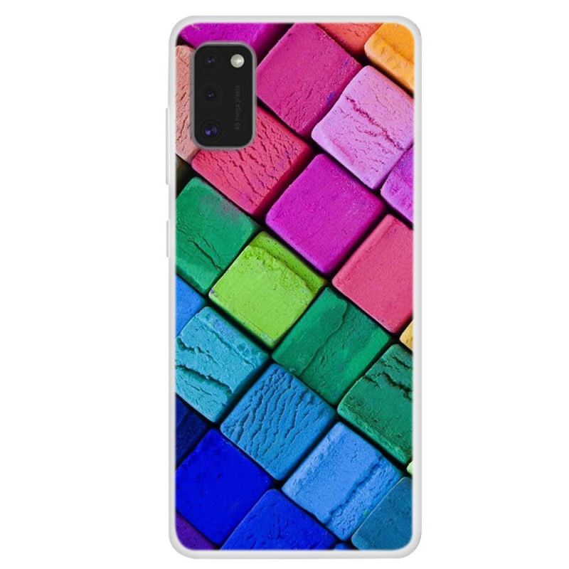 Cover Hoesje Samsung Galaxy A41 Telefoonhoesje Gekleurde Blokjes