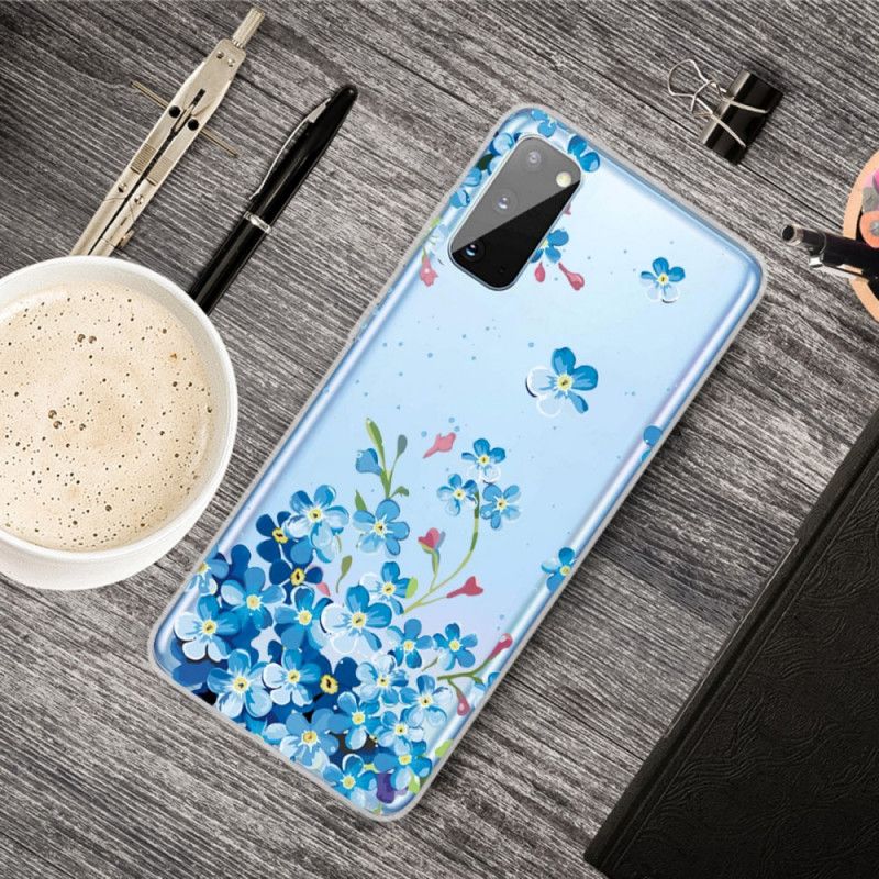 Hoesje Samsung Galaxy A41 Blauwe Bloemen