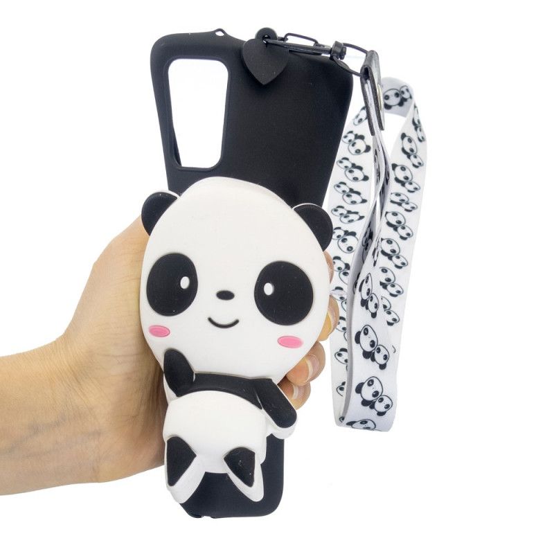 Hoesje voor Samsung Galaxy A41 3D Panda Met Karabijnhaak