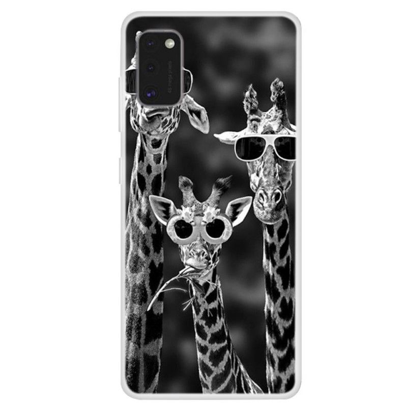 Hoesje voor Samsung Galaxy A41 Giraffen Met Bril