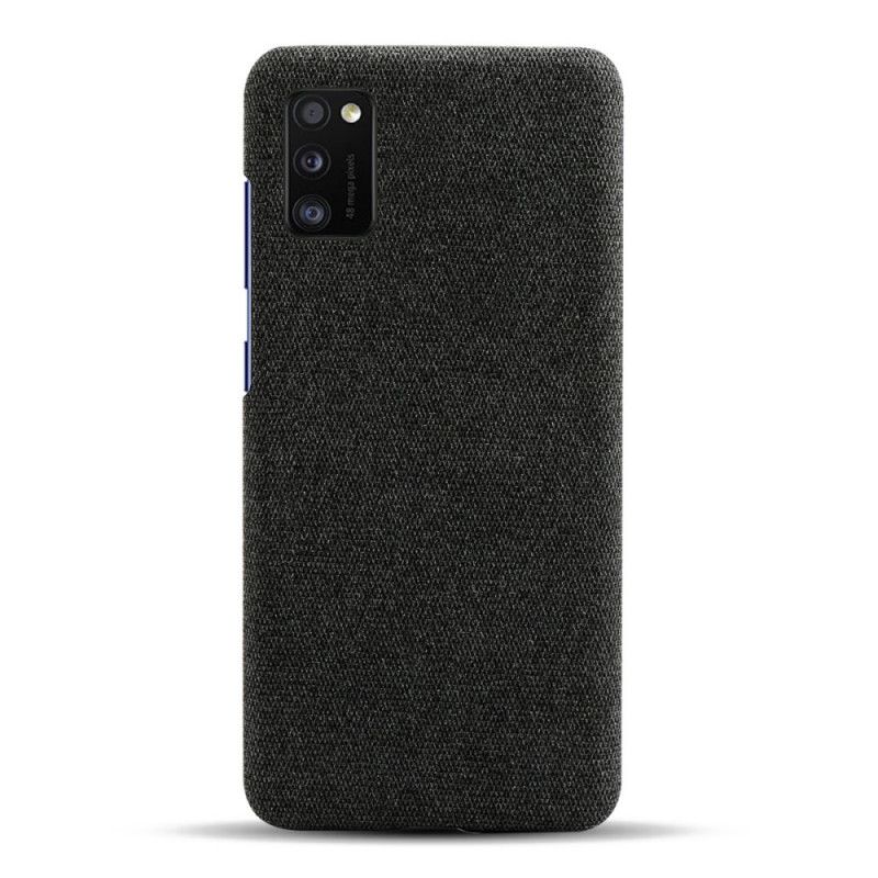 Hoesje voor Samsung Galaxy A41 Grijs Zwart Ksq Stof Textuur