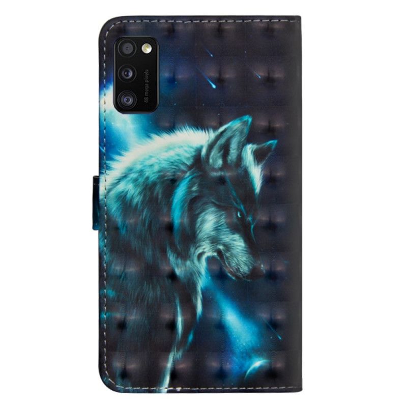 Leren Hoesje voor Samsung Galaxy A41 Majestueuze Wolf