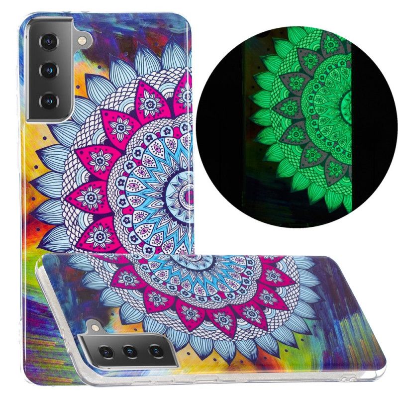 Case Hoesje Samsung Galaxy S21 5G Telefoonhoesje Fluorescerende Mandala