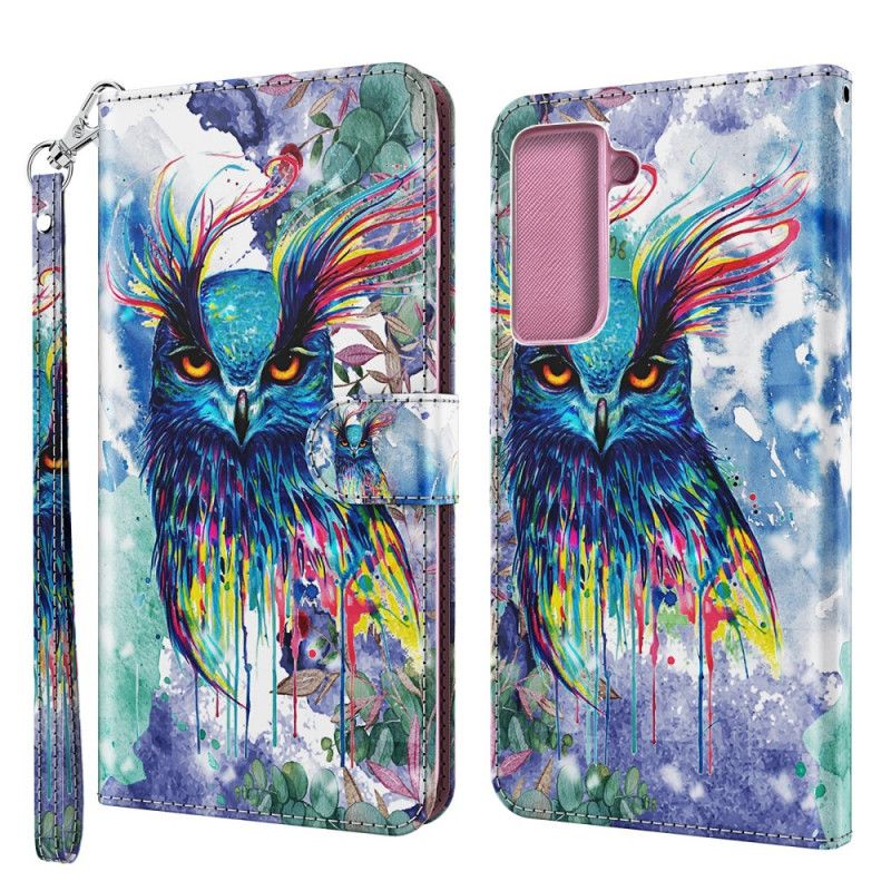 Cover Folio-hoesje Samsung Galaxy S21 5G Telefoonhoesje Aquarel Vogel