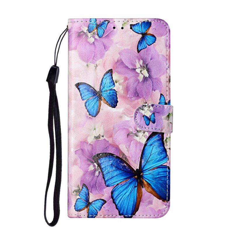 Cover Folio-hoesje Samsung Galaxy S21 5G Telefoonhoesje Bloemenvlinders