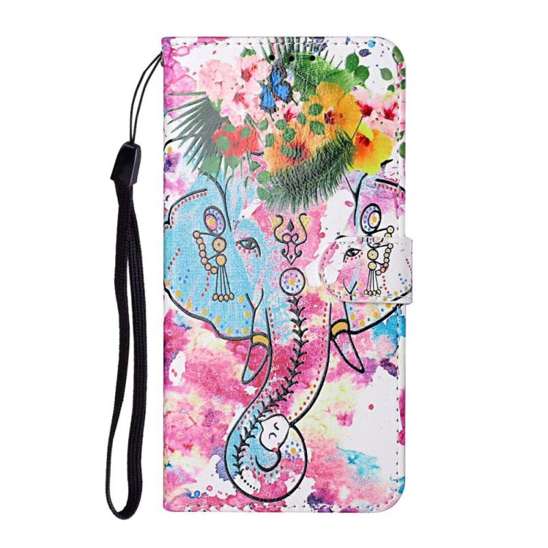 Cover Folio-hoesje Samsung Galaxy S21 5G Telefoonhoesje Koning Olifant