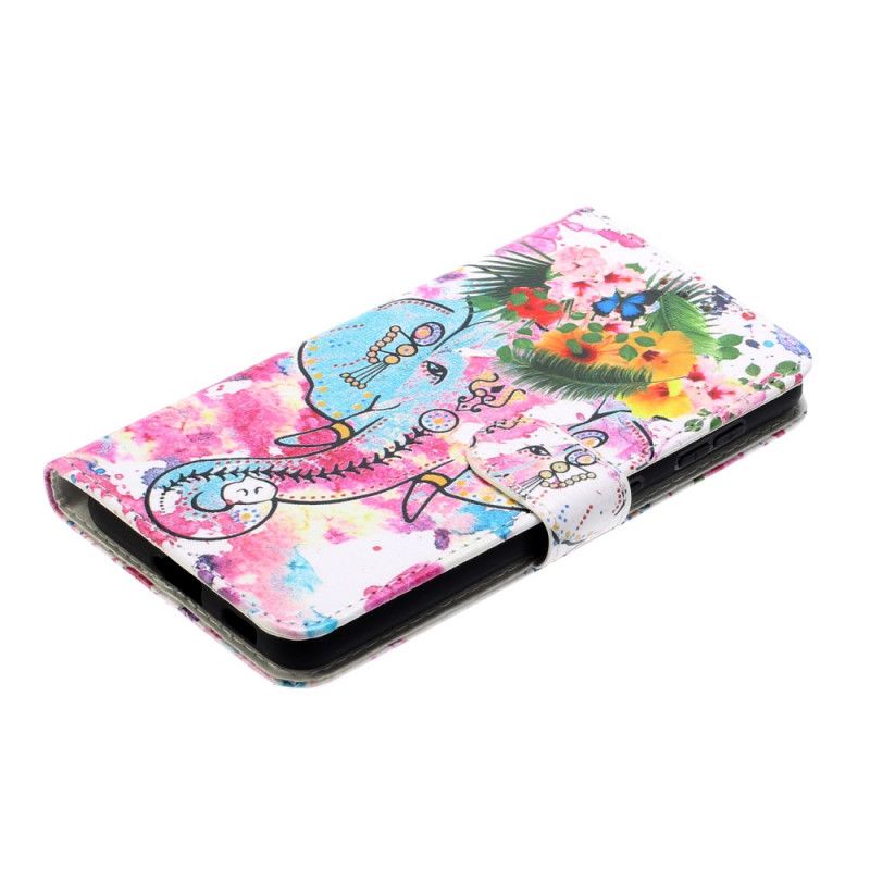 Cover Folio-hoesje Samsung Galaxy S21 5G Telefoonhoesje Koning Olifant