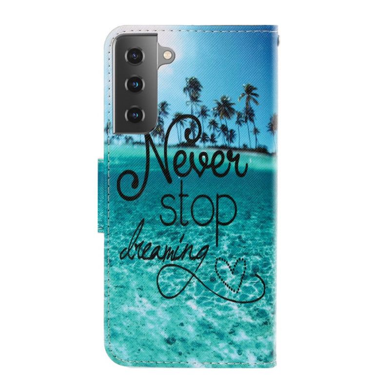 Cover Folio-hoesje Samsung Galaxy S21 5G Telefoonhoesje Leef Het Met String