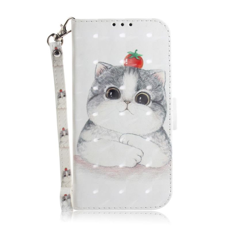 Cover Folio-hoesje Samsung Galaxy S21 5G Telefoonhoesje Tomaat Op De String Kat