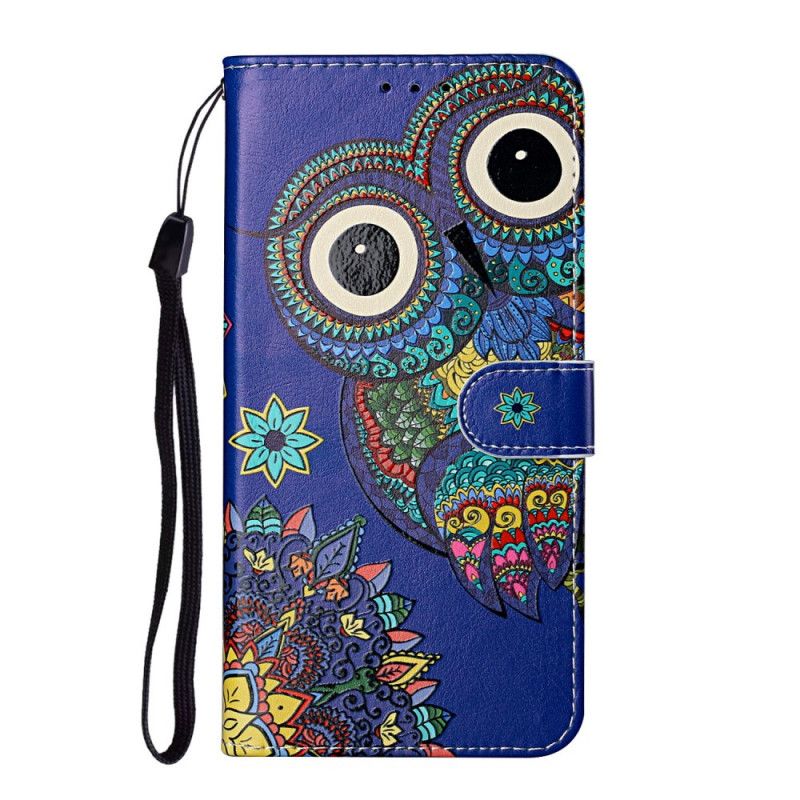 Cover Folio-hoesje Samsung Galaxy S21 5G Telefoonhoesje Uil In Mandala