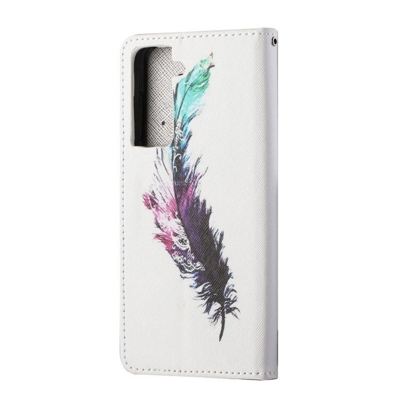 Cover Folio-hoesje Samsung Galaxy S21 5G Telefoonhoesje Veer Met String