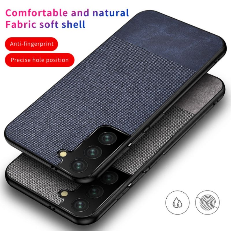 Cover Hoesje Samsung Galaxy S21 5G Grijs Zwart Telefoonhoesje Bi-Texture Imitatieleer