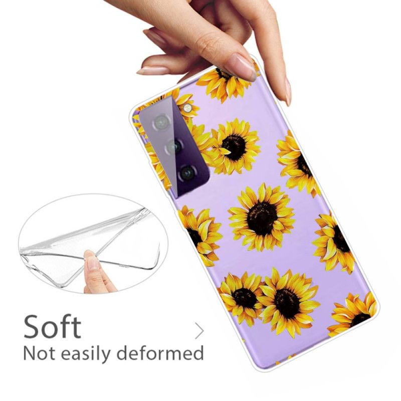 Cover Hoesje Samsung Galaxy S21 5G Telefoonhoesje Zonnebloemen