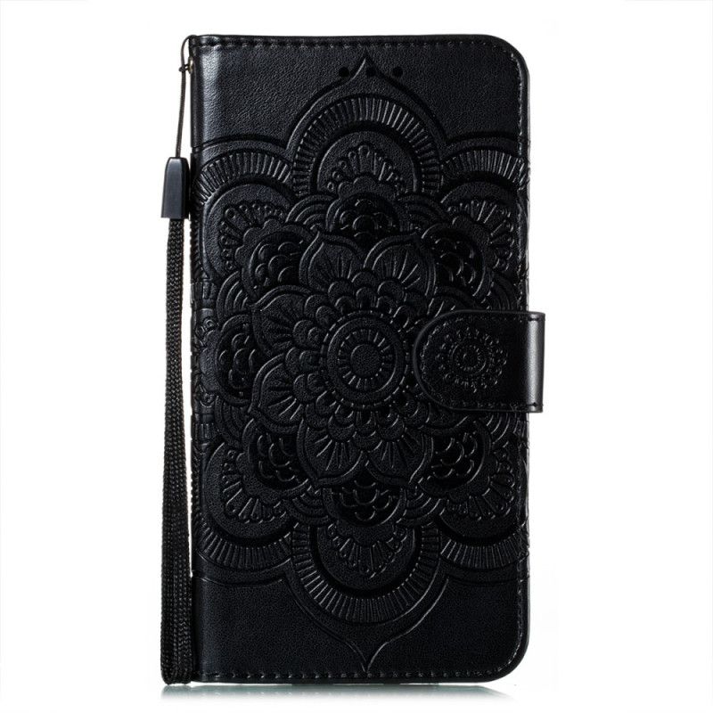 Flip Case Leren Samsung Galaxy S21 5G Grijs Zwart Hele Mandala