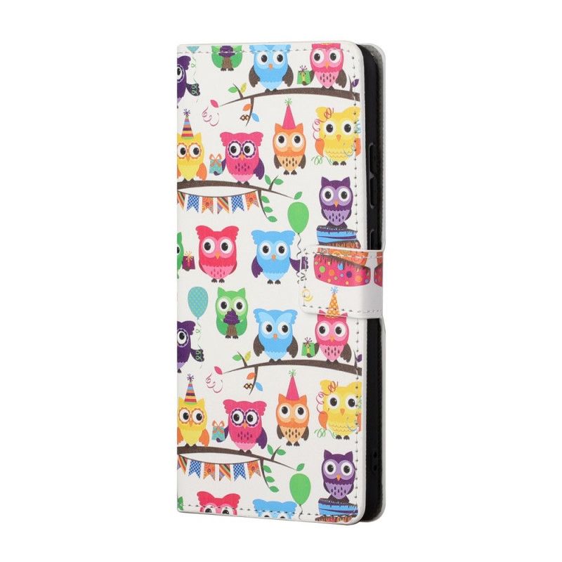 Flip Case Leren Samsung Galaxy S21 5G Meerdere Uilen