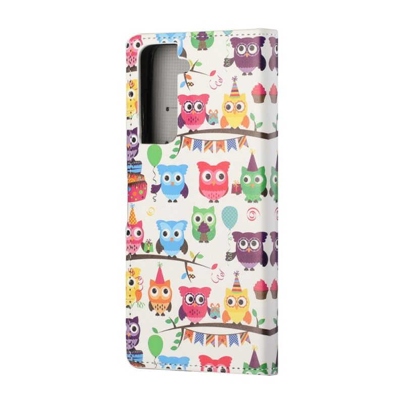 Flip Case Leren Samsung Galaxy S21 5G Meerdere Uilen