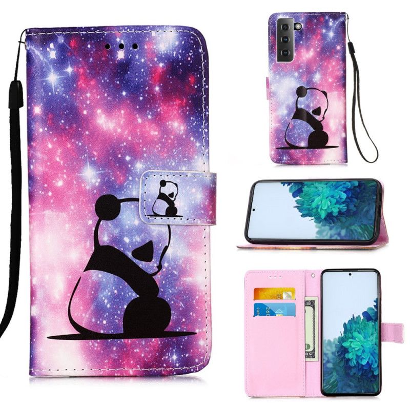 Flip Case Leren Samsung Galaxy S21 5G Melkwegpanda